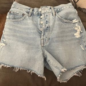 Button up high waisted shorts